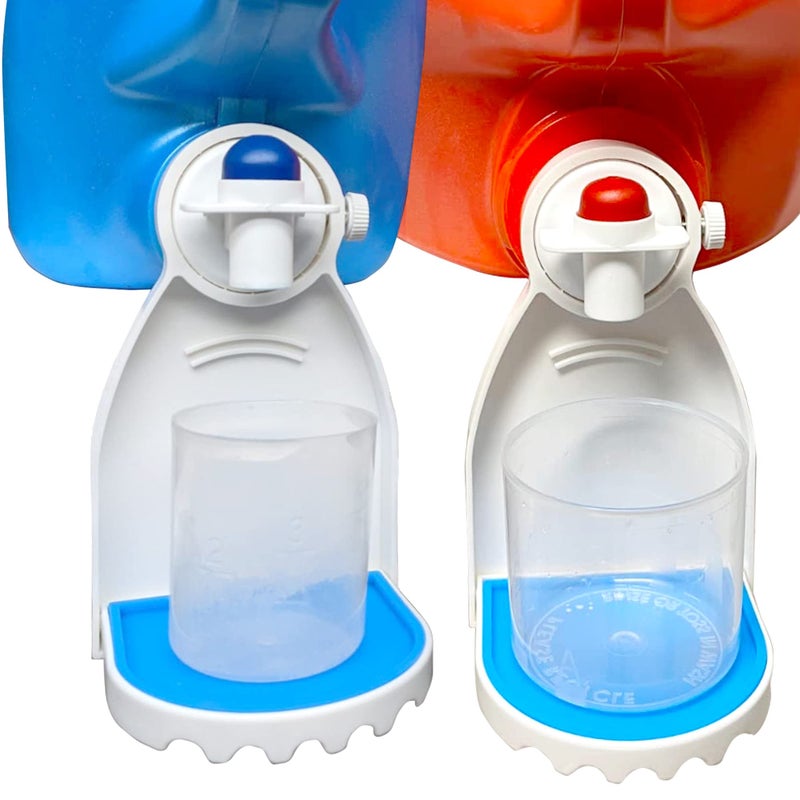 Febwind 2 Pcs Laundry Detergent Cup Holder Fabric Softener Drip Catcher Soap Holder Tray Cup Stand Container Laundry Soap Station Organizer White - Image 1